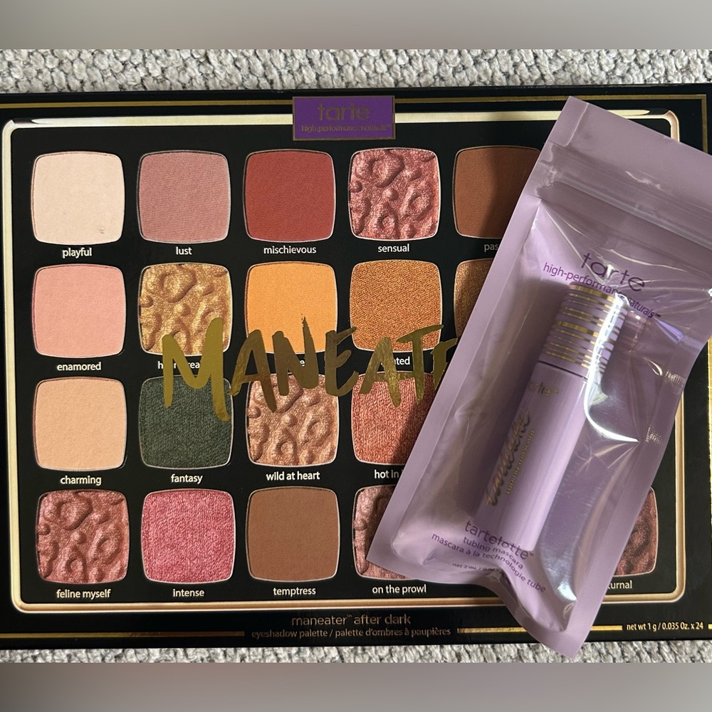 Tarte Maneater After Dark 24PC Eyeshadow Palette & Bonus Mini Mascara NEW💜 - Picture 8 of 8